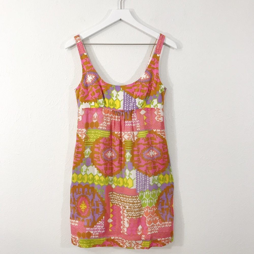 Trina Turk Pink Graphic Print Cotton Sun Dress